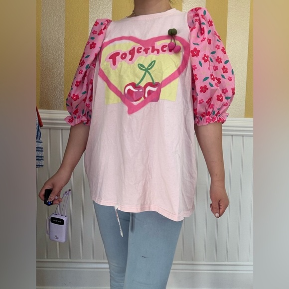 Pink Shirt with Cherry Design - Picture 7 of 7